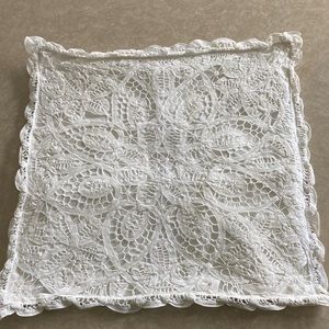 White Lace 14” square pillow cover